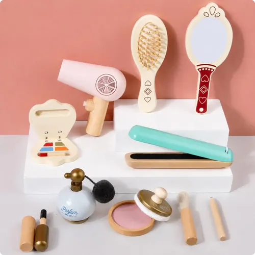 Set Maquillaje Madera Acabado Suave Kit Belleza Madera
