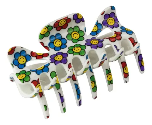 Broche Mariposa Diseño Floral De Pelo Decorativo Pack X 6 Floral