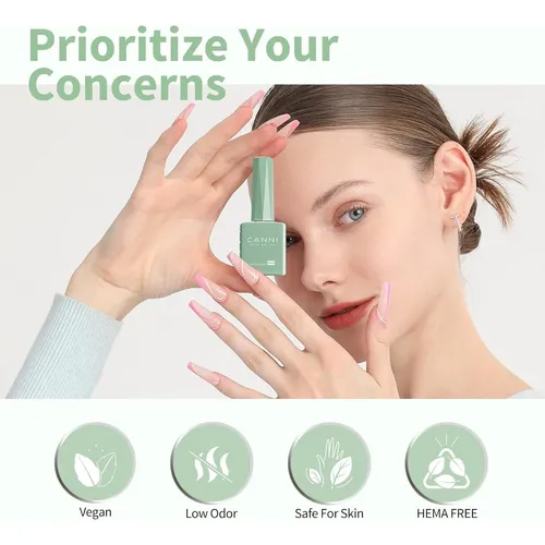 Esmalte Gel Canni Sage Green 9020 9 Ml Kit 30 Pcs