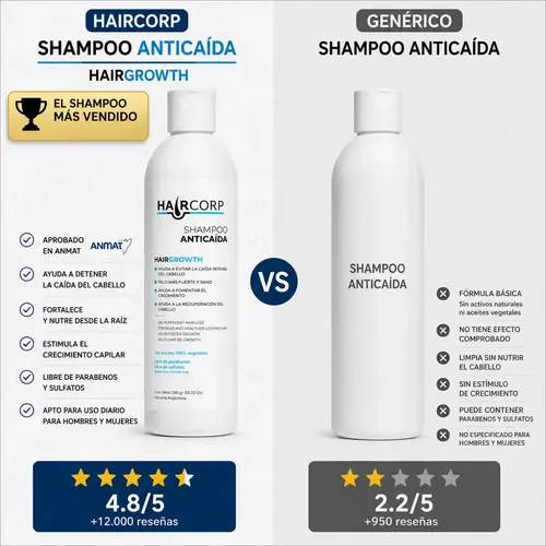 Kit Anticaída de Haircorp con Shampoo y Sérum para el Crecimiento del Pelo