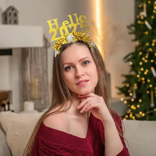 2pcs Diadema De Año Nuevo Para Mujeres Fiesta 2025