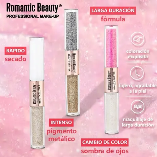 Sombra De Ojos Líquida Bicolor Sombras Glitter