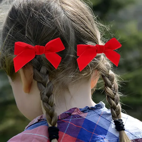 3 Lazos Rojos Para El Pelo, Cintas, Horquillas Para El Pelo,