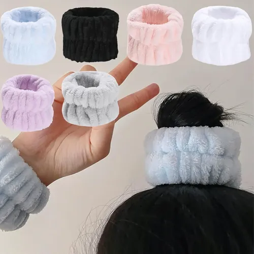 2 Pulseras De Microfibra Para Lavar La Cara Y 1 Cinta Para E