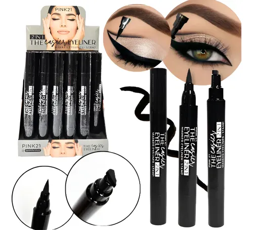 Delineador Ojos + Sello The Casier Eyeliner Pink21 Negro