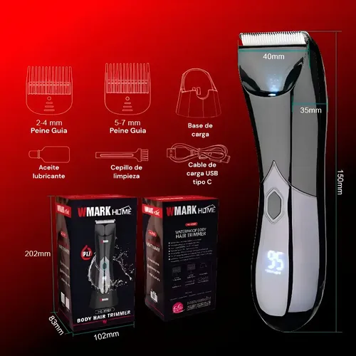 Cortadora De Pelo Corporal Wmark Ng-bt001 7000 Rpm Bat Litio