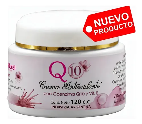 Crema Facial Antiarrugas Q10 Con Vit E Grande X 120 C.c