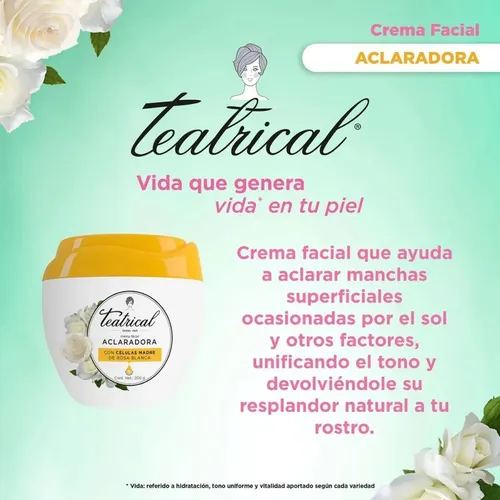 Crema Facial Teatrical Aclaradora X 200 G