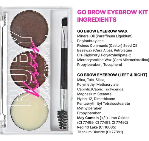 Kit De Cejas Ruby Kisses Go Brow Con Polvo Y Cera, 3