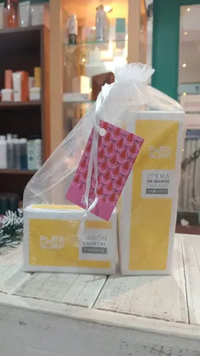 Pura Soap Kit Regalable Crema De Manos Jabon Vegetal Papaya
