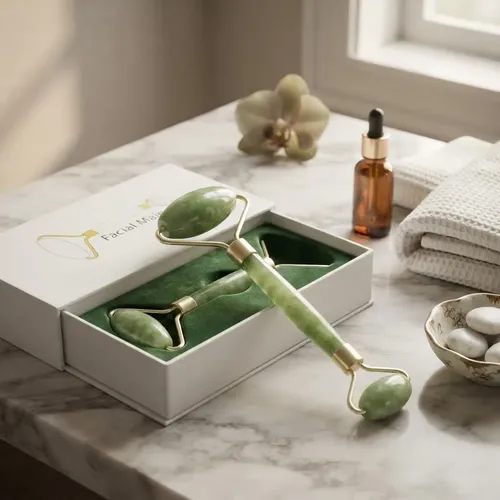 Rodillo Jade Roller Masaje Facial Arrugas Bolsas Ojeras Cara