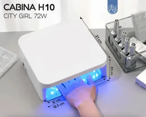 Cabina UV LED City Girl H10 Profesional Inalámbrica para Uñas de 72W