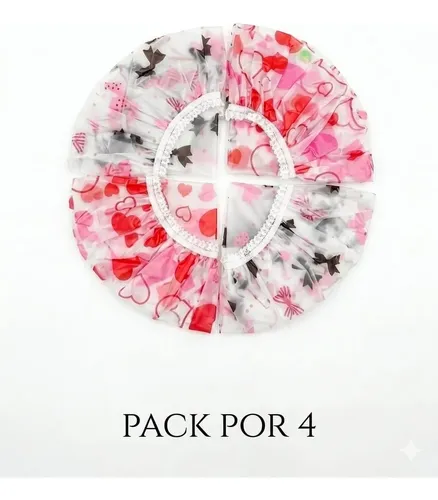 Gorro De Ducha Impermeable Diseños Surtidos Pack X4 Baño