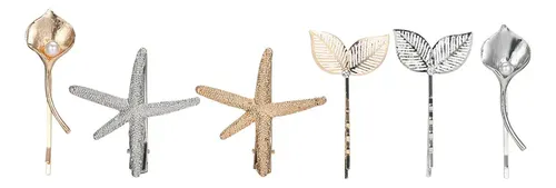 _ Set De Pinzas Para El Cabello A La Moda: Broches Y 0