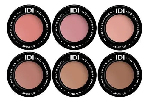 Rubor Compacto IDI Make Up HD Polvo con Partículas de Brillo