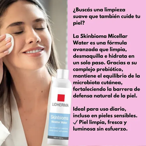 Agua Micelar Lidherma Skinbioma Limpieza Facial Piel Sensibl