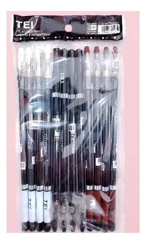 Set De 12 Lapices Delineador Para Ojo 3colores Tei Cosmetica