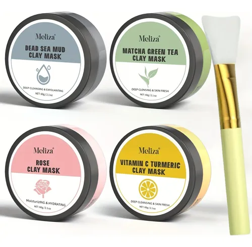 Set De Mascarillas Faciales De Arcilla De 4 Granos,