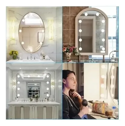 Luces LED Maquillaje Espejo Hollywood USB 10 Jessamy Fría E161