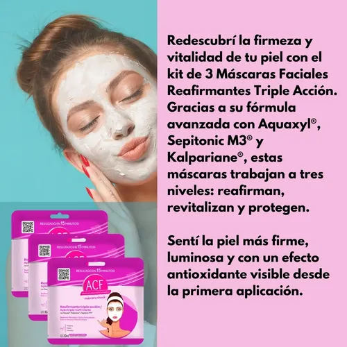 Mascara Facial Acf X3 Reafirmante Tensora Antiarrugas Tela