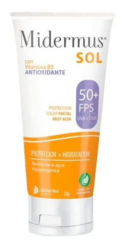 Midermus Sol Protector Solar Con Vitamina B3 Fps50 X 70 G