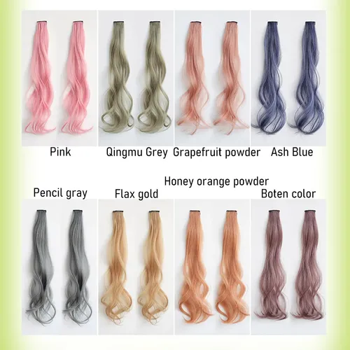 Set De 2 Extensiones Sintéticas De Pelo Rizado De Colores De