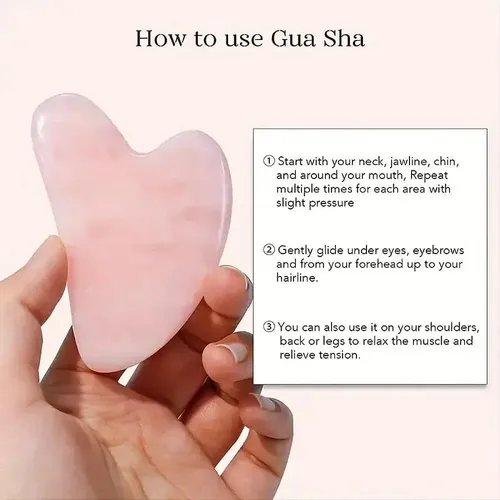 Set Gua Sha Masajeador Facial Piedra Jade Negro