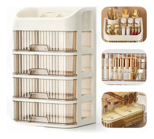Elegante Caja De Maquillaje Estilo Ins, Diseño Transparente