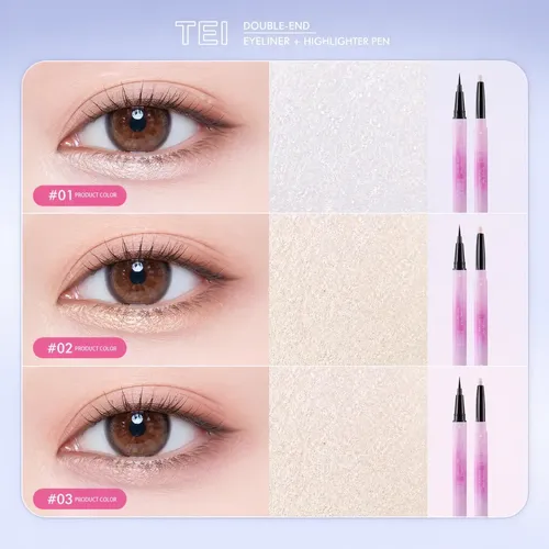 Delineador De Ojos E Iluminador Ultrafino Tei 2 En 1