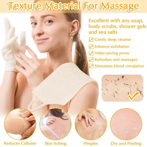 Guantes De Baño Exfoliantes Para Limpieza Corporal Espalda