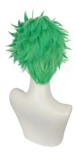 Roronoa Sintética Recta Verde Corta One Zoro Piece