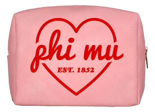 Bolsa De Maquillaje Sorority Shop Phi Mu De Piel Sintética M