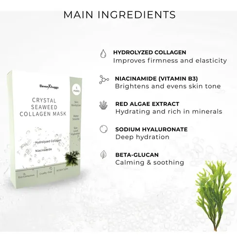 Mascarilla Facial De Bio-colágeno Con Algas Marinas 5 Pack