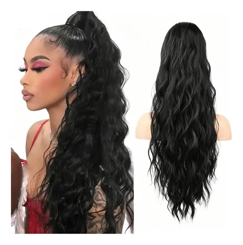 Peluca De Mujer Con Cordón Ajustable Y Efecto Ondas De Agua