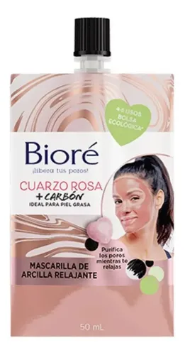 Bioré Mascarilla Arcilla Relajante Cuarzo Rosa Carbón para Rostro