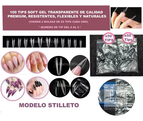 Kit Tips Soft Gel X100 Paris Night Kapping Gel Lampara Uvled