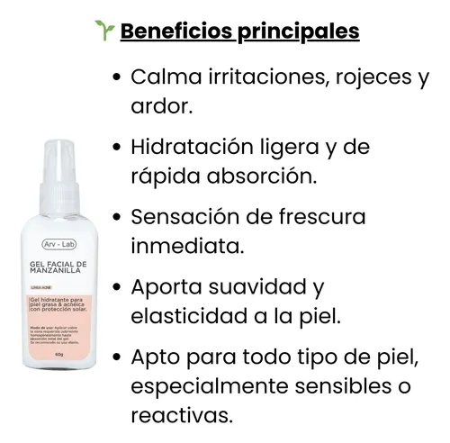 Gel Facial Manzanilla Hidratante Descongestivo 60cc Arvensis