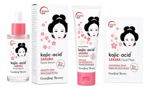 Set 3 Piezas Kojic Acid Sakura Skincare Guanjing Beauty
