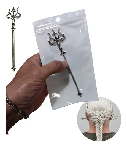 Palito Tridente Metal 15cm Palillo, Moda Look Estilo Unicas