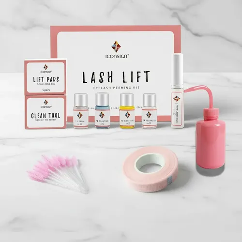 Kit Iconsing Lifting Permanente Pestañas Rosa Para Inciales