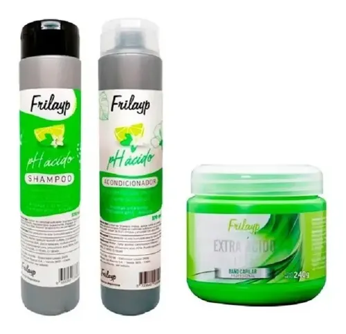 Shampoo + Acondicionador + Baño Capilar Frilayp Extra Acido