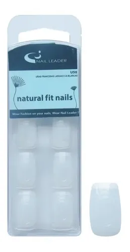 Uñas Postizas Francesas Largas Jessamy Blancas X24 Resistentes