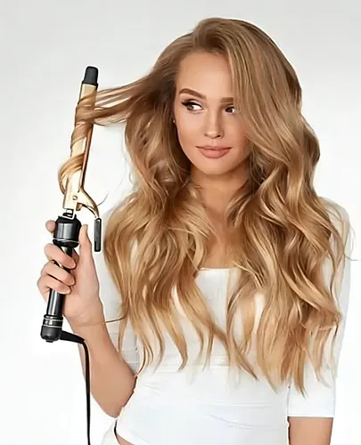 Pinza Tenaza Rizadora Profesional 24k 1 Pulgada Color Oro