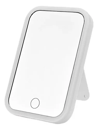 Espejo Led Táctil Recargable De Mesa 3 Niveles De Luz Blanco