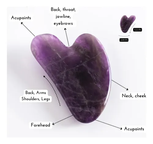 Set De Masaje Padimë Premium 2 En 1 Amethyst Gua Sha + Botel