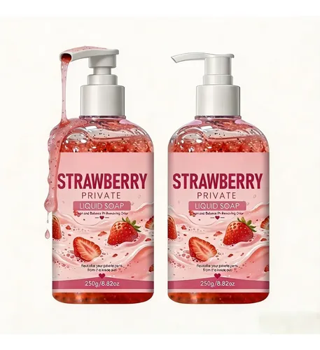 Gel De Baño Con Fresas, Limpieza Profunda, Hidratante E Ilum