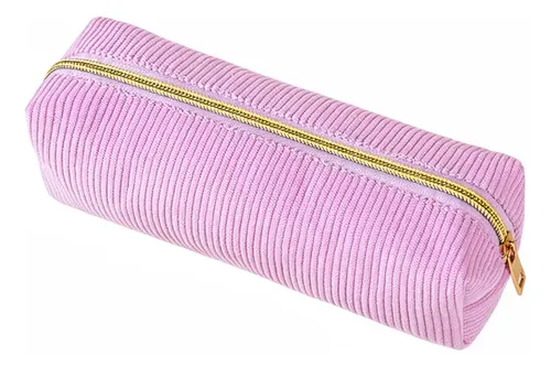 Cartuchera De Maquillaje Viajera Púrpura Mediana De Pana