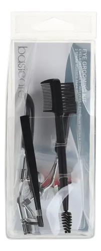 Set De Belleza Para Ojos Arqueador + Pinza + Cepillo Basicare Negro