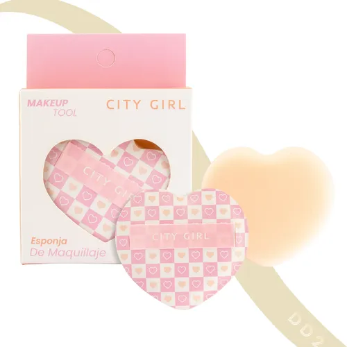 Esponja De Maquillaje Corazon City Girl P/ Apicar Difuminar