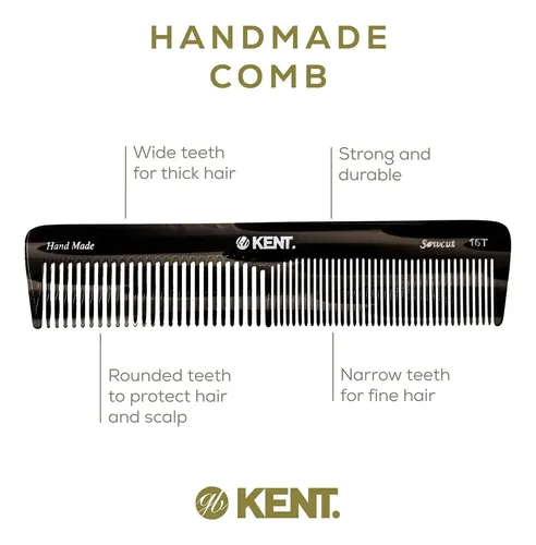 Dientes Finos Y Anchos De Grafito Negro Comb Kent 16t
